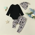 thumbnail image 4 of Gubotare Fall Outfits Baby Boy Baby Baby Cotton Bodysuit, Pant and Shoe Set 0 3 6 9 12 18 24 Months (Black,0-3 Months), 4 of 7
