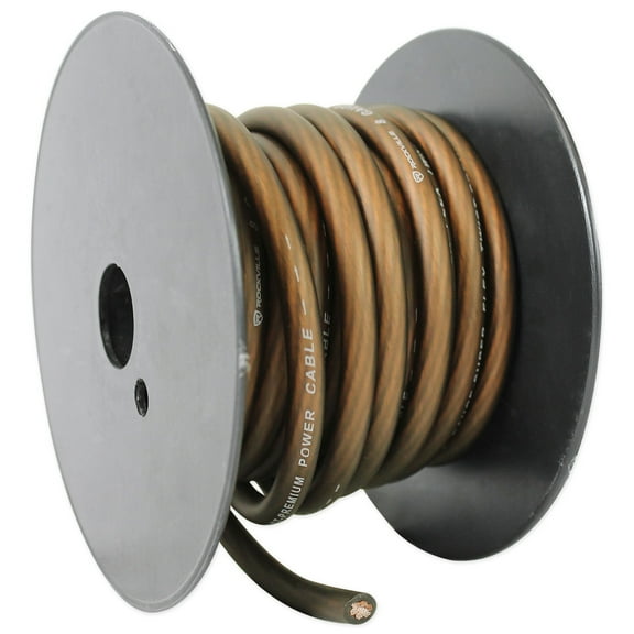 Rockville R8G25B 25' Foot 8 Gauge Black Car Amp Power/Ground Cable Install Wire