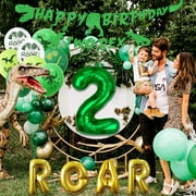 Two Rex Birthday Party Decoration, Dinosaur 2nd Birthday Decorations, Two Rex Banner, Roar Balloons,Two Birthday Decorations for Boys Kids 2nd Dinosaur Party Supplies