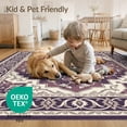 thumbnail image 4 of ODIKA 2'x3' Washable Doormat Non-Slip, Low Pile Vintage Border Tracery Pink Mauve Boho Purple Distressed Plum Playful Expressive for Entryway, Kitchen, Laundry Room, 4 of 7