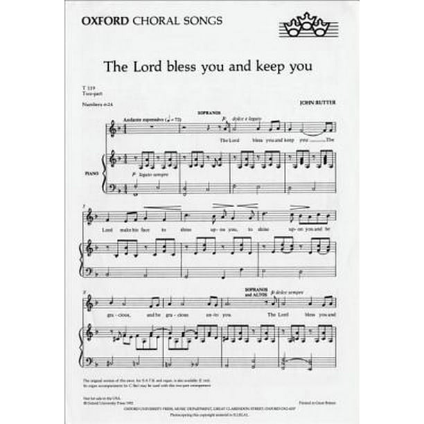 The Lord bless you and keep you: SA vocal score (F major) (The Oxford ...