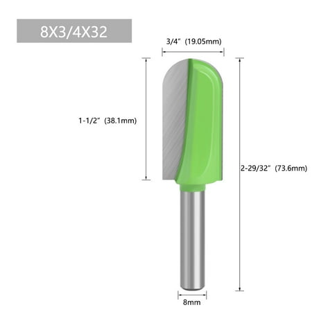 

8mm Shank Deep Round Bottom Router Bit Woodworking Round Milling Cutter