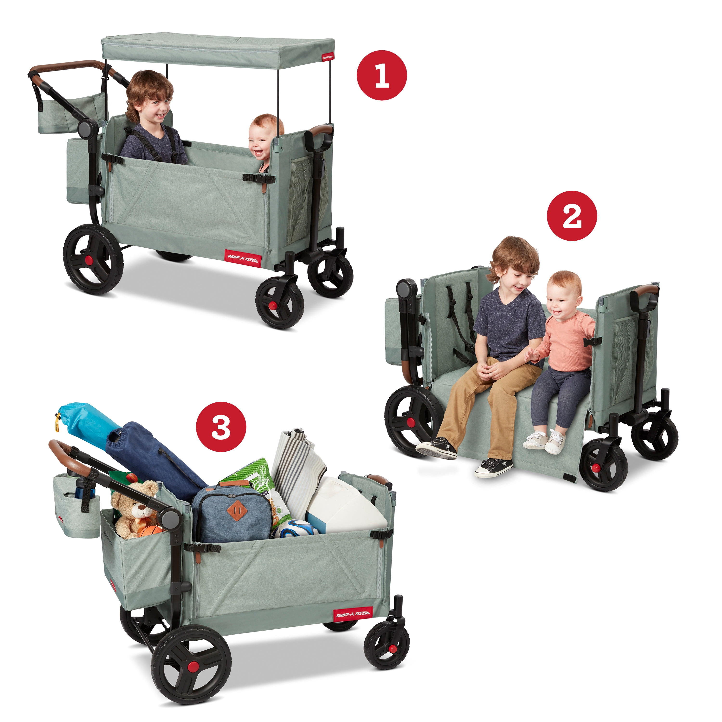 Radio Flyer Atlas Stroll 'N Wagon 120 lb Capacity Wagon Foldable