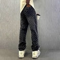 thumbnail image 4 of 2025 Jacquard Pattern Denim Pants Male Straight Fitting Baggy Bottoms Distressed Wide Jeans for Men, 4 of 4