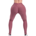 thumbnail image 3 of MixMatchy Women's High Waist Textured Butt Lifting Slimming Workout Leggings Tights, 3 of 3