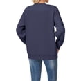 thumbnail image 4 of Harpily Clearance Women's SweatersWomen's Probably Hungry Likely Deepy Cold Printed Hoodless Hoodie Navy XL, 4 of 5