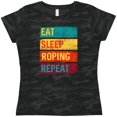 thumbnail image 3 of Inktastic Calf Roping Rodeo Eat Sleep Roping Repeat Women's T-Shirt, 3 of 5