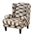 thumbnail image 1 of Sumhomie Stretch Printed 2-Piece Wing Armchair Slipcover,Beige, 1 of 4