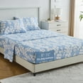 thumbnail image 2 of HITIME Juego de Sábanas Tamaño Individual 3 Piezas Incluye 1 Sábana Plana, 1 Ajustable & 1 Funda de Almohada, Suave Transpirable Microfibra de Poliéster, Diseño Estampado Moderno Fresco y Transpirable, 2 of 8
