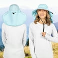 thumbnail image 2 of SUN CUBE Wide Brim Sun Hat with Neck Flap, Fishing Hiking for Women Safari, Neck Cover for Outdoor Sun Protection UPF50+ | Light Blue, 2 of 9