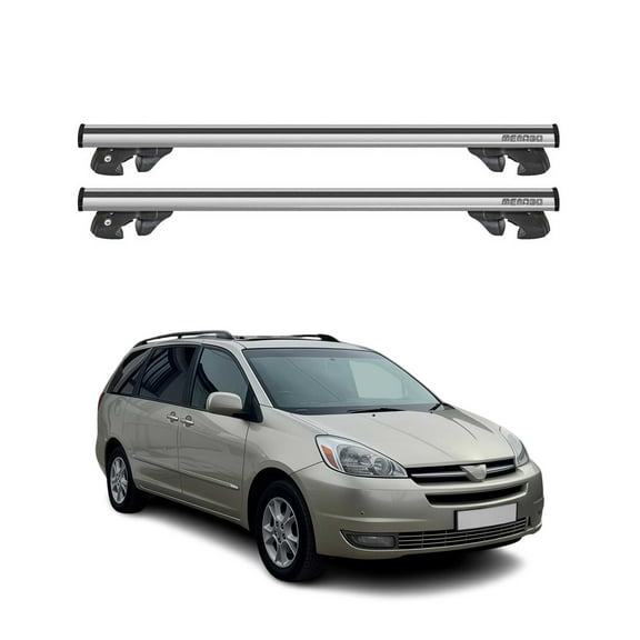 OMAC Aluminium Roof Racks Cross Bars Carrier for Toyota Sienna 2004-2010 Gray 2 Pcs Anti-Theft for Travel Kayak Canoe Surf Ski Snowboard Camping