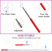 GJX Telescopic Teacher Pointer Extendable Pointer Stick,Red|For Classroom,Retractable Hand Pointer,Finger Pointer Stick,Mini Classroom Pointer,For Elementary School,Kindergarten