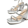 thumbnail image 2 of BURUDANI Women's Platform Strappy Heels Open Toe Ankle Strap Square Party Sandals Y2K Dress Shoes, 2 of 5