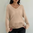 thumbnail image 2 of MESSUEN Open Weave Sweaters for Women Long Sleeve Cover Up for Women Lightweight Sweaters for Women's Shirts Ladies Summer Tops Basic Womens Tops Casual Blouses for Women Beige A, 2 of 8