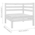 thumbnail image 3 of vidaXL Garden Lounge Set White Solid Pinewood 3 Piece Set Modular, 3 of 8