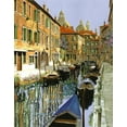 thumbnail image 2 of Borelli, Guido 20x24 White Modern Wood Framed Museum Art Print Titled - La Barche Sul Canale, 2 of 4