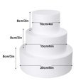 thumbnail image 3 of 3-Piece Round Foam Cake Dummies Set - 4/6/8 Inch Cake Decorating Practice Models for Sugarcraft Flower Display, Wedding Cake Show - Reusable Display Stand, 3 of 9