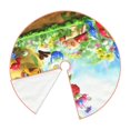 thumbnail image 2 of Saiise Pikmin Print Christmas Tree Skirt 48" Tree Skirt Rustic Christmas Decorations for Winter New Year Holiday Party Decor Indoor Outdoor, 2 of 7