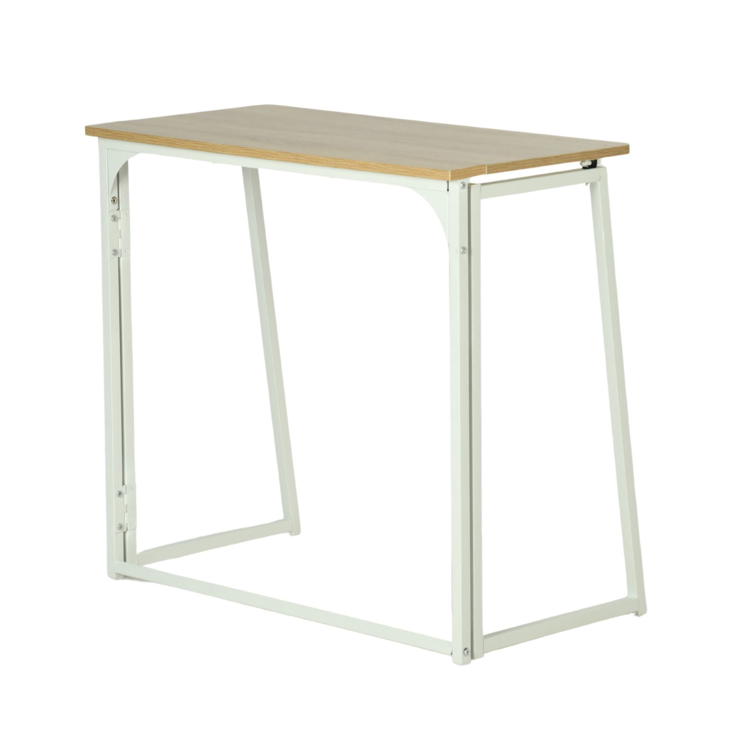 Homy Casa Folding Table, Portable Space-Saving Desk for Home, Apartment, Small Office, Light Oak
