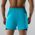 thumbnail image 4 of hoksml Men Swim Trunks 2 in 1 Compression Liner Swimwear Double Layer Light Leakage Pants Solid Color Elastic Waisted Drawstring Easy To Dry Beach Shorts, 4 of 4