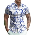 thumbnail image 4 of 2024 verano nuevas camisas para hombre, camisetas vintage con flores y alces, camisas de manga corta con estampado 3D a la moda, camisas florales de calle, ropa para mujer, 4 of 5
