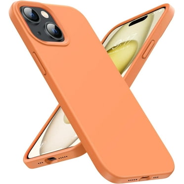 Designed for iPhone 15 Case, Silicone Phone Case [Military Grade Drop Protection] [Anti-Scratch Microfiber Lining] Silicone Ultra Slim Cover Shockproof Phone Cases 6.1 inch, Orange