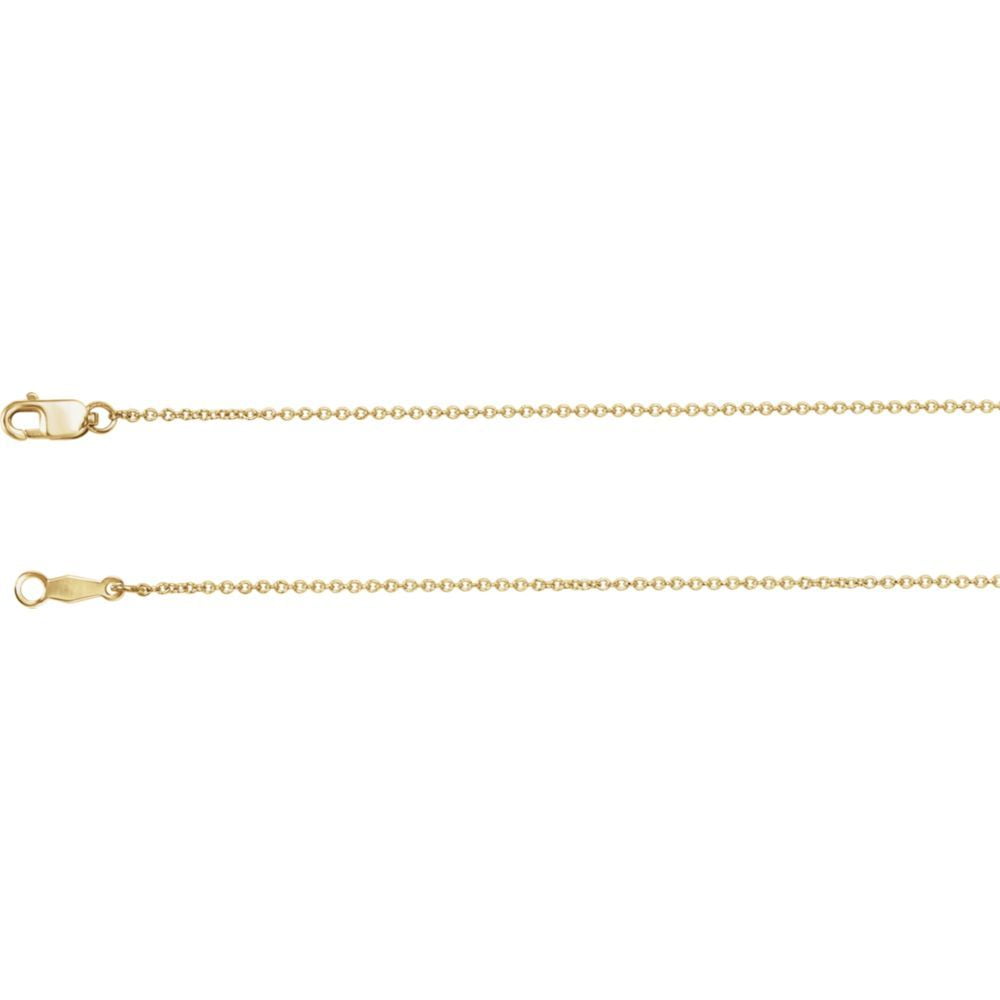 14k Yellow Gold 1mm Necklace - 1.6 Grams - 16 Inch Cable Chain With ...