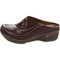 thumbnail image 7 of Womens Open-Back Hand-Painted Leather Clogs - Brown - European Size 37, 7 of 7