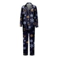 thumbnail image 2 of Gunia Matching Pajamas For Family Silk Snowflake Long Sleeve Comfortable 2 Piece Set Mom Loungewear Nightwear For Christmas Holiday Party, 2 of 9