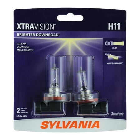 Sylvania H11 XtraVision Halogen Headlight Bulb, Pack of 2