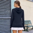 thumbnail image 3 of Trgacdwlo Womens UPF 50+ Sun Protection Hoodie Shirt Long Sleeve Rash Guard Fishing Hiking Outdoor Lightweight UV Shirt Navy XL, 3 of 3