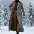 thumbnail image 2 of Man's Wool Blend Trench Coat Double Breasted Full Length Casual Notch Lapel Long Jacket Winter Peacoat (L, Gray), 2 of 6