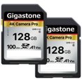 thumbnail image 1 of Giga SD Card 128GB 2-Pack V30 SDXC Memory Card High Speed 4K Ultra HD UHD Video Compatible with Canon Nikon Sony, 1 of 5
