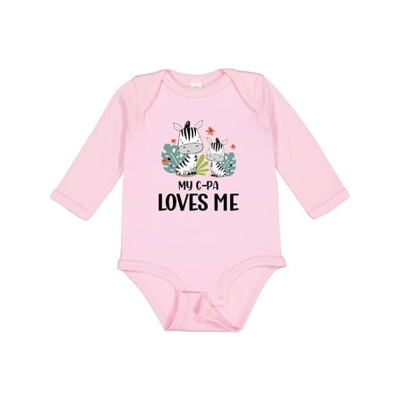 

Inktastic Zebra My G-Pa Loves Me Gift Baby Boy or Baby Girl Long Sleeve Bodysuit