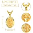 thumbnail image 4 of TANGPOET 925 Sterling Silver St Michael Medal Necklace 24K Gold Plated, 4 of 5