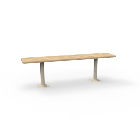 12 in. x 4 8 in. x 1.25 in. Hardwood Locker Bench with 2 Almond Pedestals