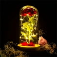 thumbnail image 3 of Christmas Day Rose Gifts for Her, Rose in Glass Dome Lasts Forever Red Rose with Lights,Gifts for Women Mom Wife,Anniversary（9*7*15cm), 3 of 5