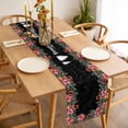 thumbnail image 3 of Black Christmas Table Runner 120 Inches Long Farmhouse Dress Scarves, Xmas Tree Snowflake Poinsettia Dining Tablerunner for Coffee Table/Kitchen Island/Party Décor, 13" x 120", 3 of 8