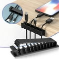 thumbnail image 2 of Yesbay Cable Organizers Self Adhesive Wall Mounted Saving Space Cable Manage Multipurpose Wire Clamps,Black, 2 of 8