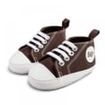 thumbnail image 2 of Baby Girls Boys Shoes Soft Anti-Slip Sole Newborn First Walkers Star High Top Canvas Denim Unisex Infant Sneaker, 2 of 4