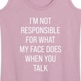 thumbnail image 3 of Instant Message - Not Responsible For Face - Women's Racerback Tank Top, 3 of 6