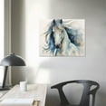 thumbnail image 3 of COMIO Minimalist Watercolor Horse Portrait Blue Beige Canvas Third Wall Art, 16 x 12, 3 of 4