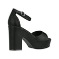 thumbnail image 3 of Women Platform Chunky Heeled Sandals Ankle Strap Sexy Open Toe Heels Chunky Block Platform Wedge Sandals, 3 of 5