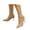 Khaki, variant on Womens Stiletto Boots Sexy Elastic Pull on Pointed Toe Ankle Boots Leather High Heels