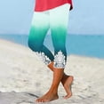thumbnail image 2 of WCMZJ Capri Leggings for Women Floral Print Tummy Control Butt Lifting Workout Capri Yoga Pants Lace Appliqué Summer Lightweight Capris Green XXL, 2 of 5