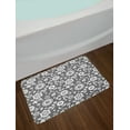 thumbnail image 2 of Floral Bath Mat, Garden Spring Blossom Themed Ornamental Flowers Plants Twigs Branches Pattern, Plush Bathroom Decor Mat with Non Slip Backing, 29.5" X 17.5", Grey and White, by Ambesonne, 2 of 2