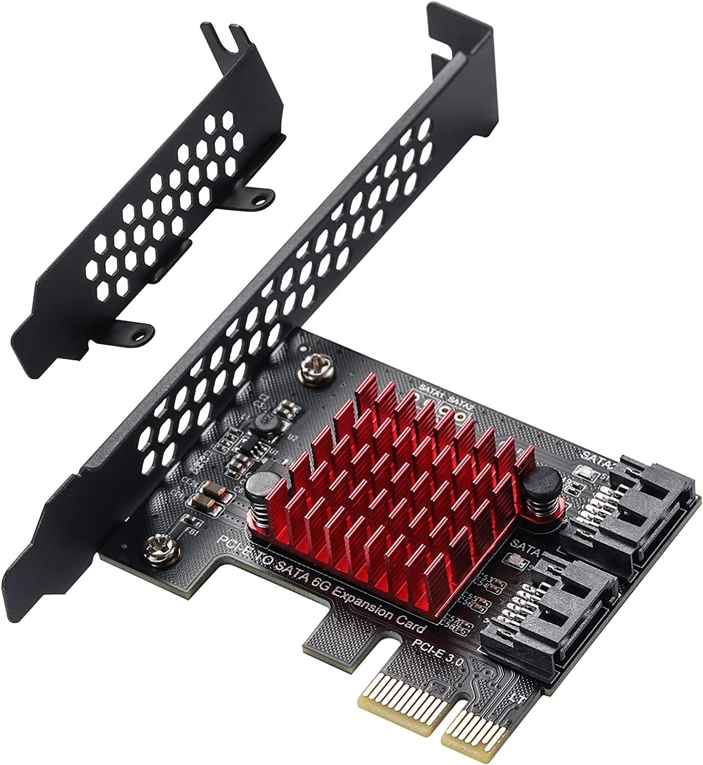 2 SATA expansion card, PCIE 3.0 GEN3 JMICRON + JMB582 chip, 6Gbit/s expansion adapter card with