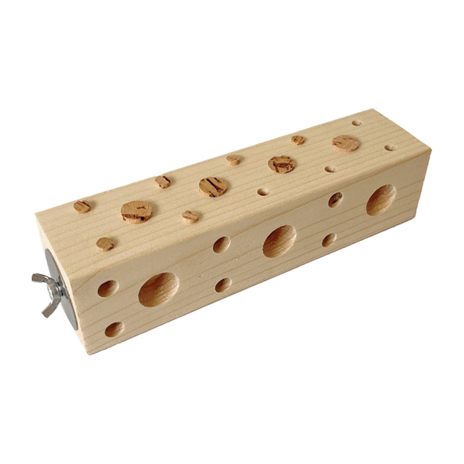 Bird Wooden Block Chewing Toy, Parrot Toys, Wooden Pecking Toy for Cockatiels Conures African Budgie Finch Cockatiel L