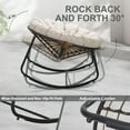 thumbnail image 2 of NAGA BAHNA Papasan Rocking Chair, Round Patio Wicker Rocker Chair with Padded Cushion, 2 of 8