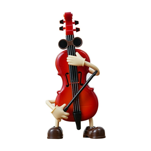 European Style Desktop Swing Music Ornament, Guitar+Violin, Retro Design, Soft Music, Swing Function, Birthday/Couple Room Decoration
